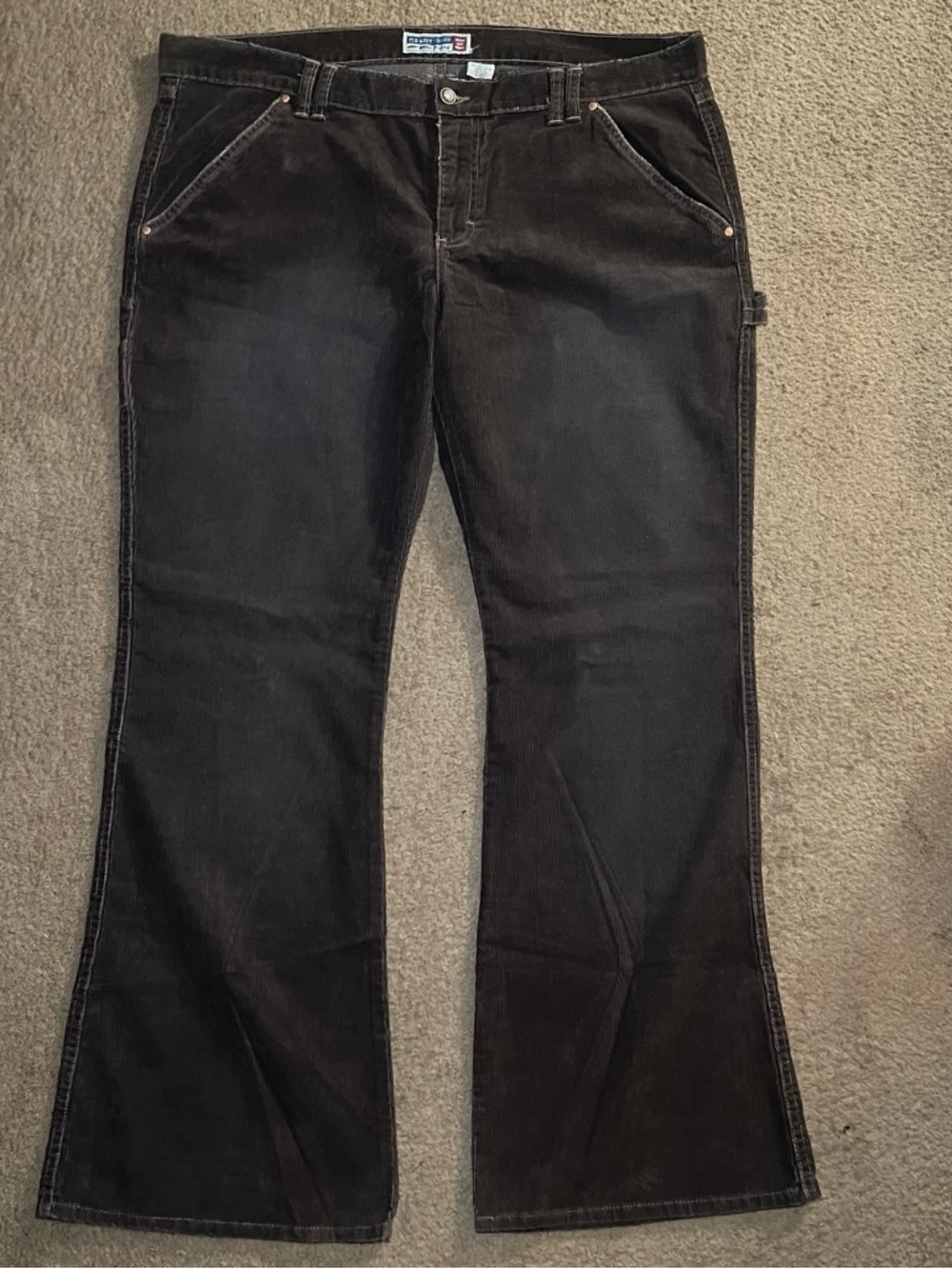 VTG Y2K Old Navy Corduroy Pants Women's HTF Sz 18 Ultra Low Rise Flare 90's